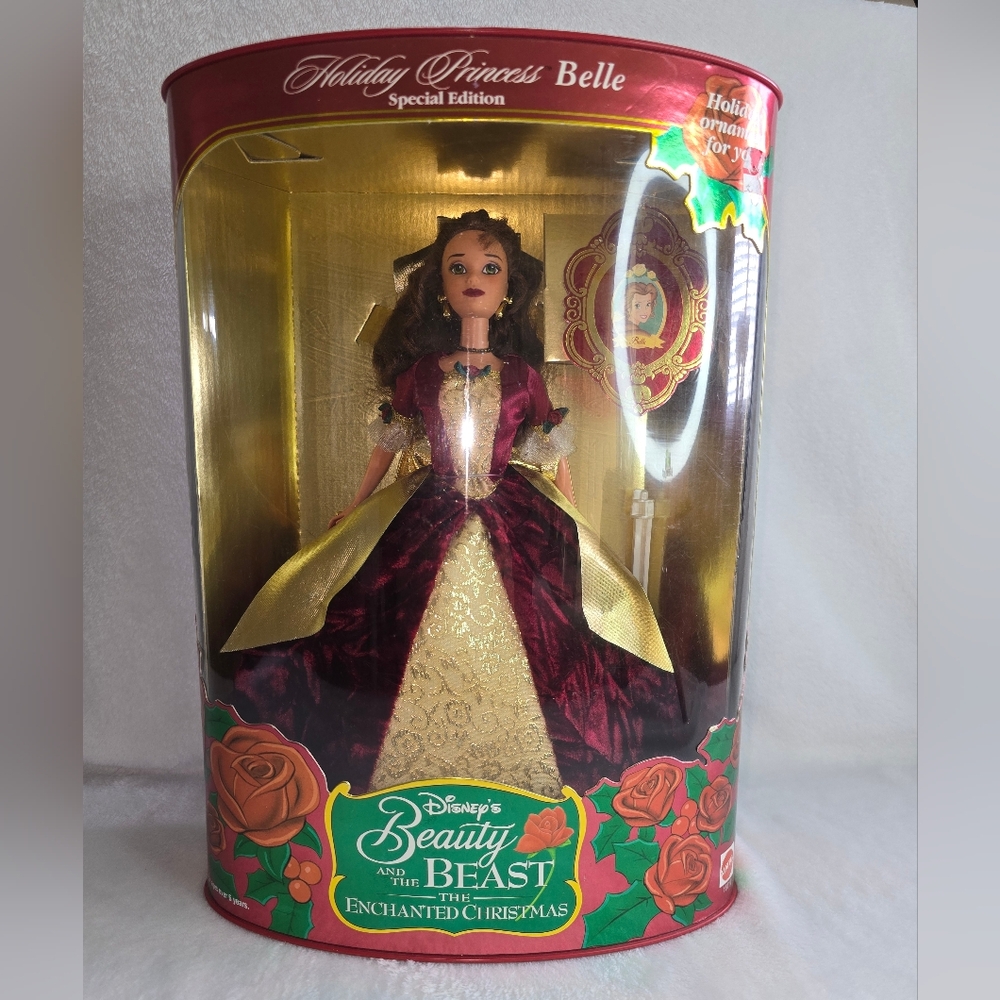 1997 Holiday Princess Belle Doll, Special Edition Enchanted Christmas